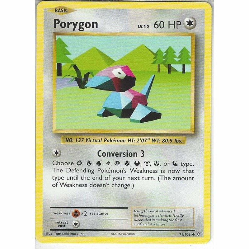 71/108 Porygon Uncommon: Pokemon Trading Card Game XY-12 Evolutions