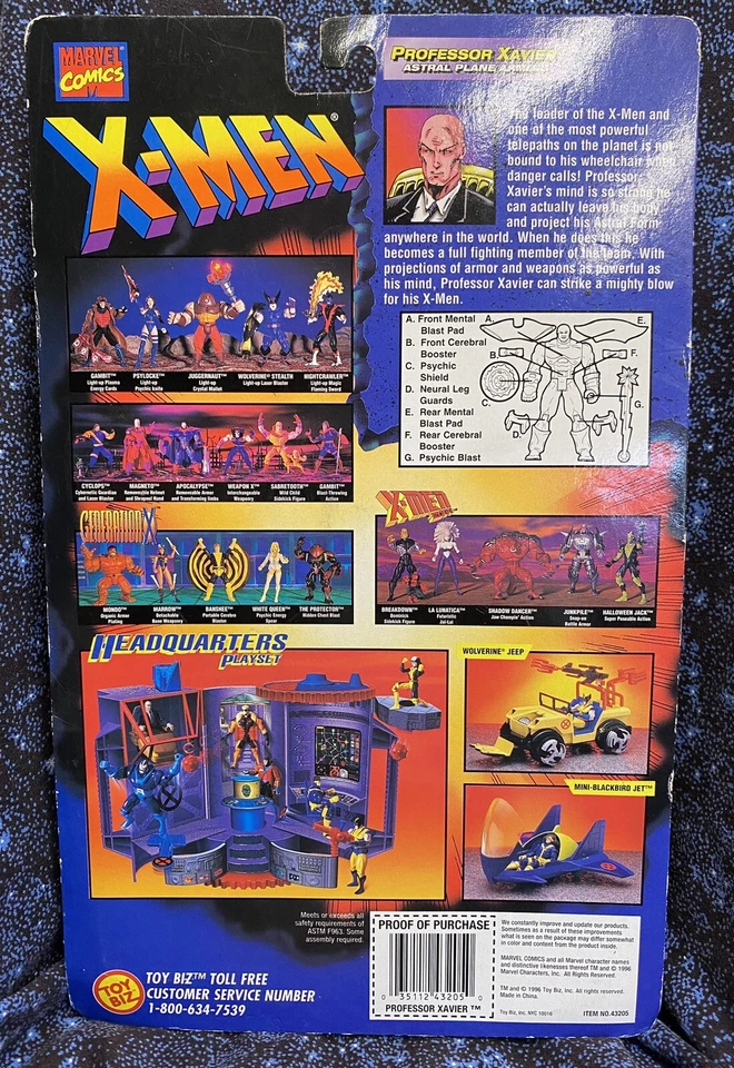 "De colección Marvel Comics: X-Men 5"" Professor Xavier (armadura de avión astral) 1996 nuevo en caja" Foto 2 de 4