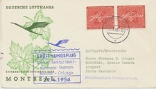 BRD 1956 Heinrich von Stephan selt. MeF LH Erstflug HAMBURG - MONTREAL, Kanada