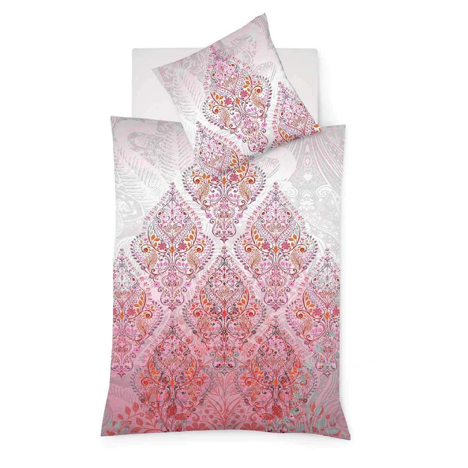 fleuresse Mako-Satin Bettwäsche BedArt S Exotic Red mit Paisleydesign rot/rosa