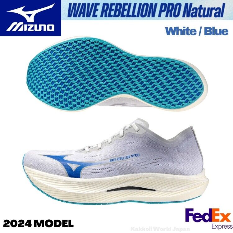 Mizuno Running Shoes WAVE REBELLION PRO NATURAL White/Blue Mizuno Running Shoes WAVE REBELLION PRO NATURAL White/Blue
