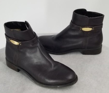 Michael Kors Size 7 Booties Gold Tone Trim Dark Brown