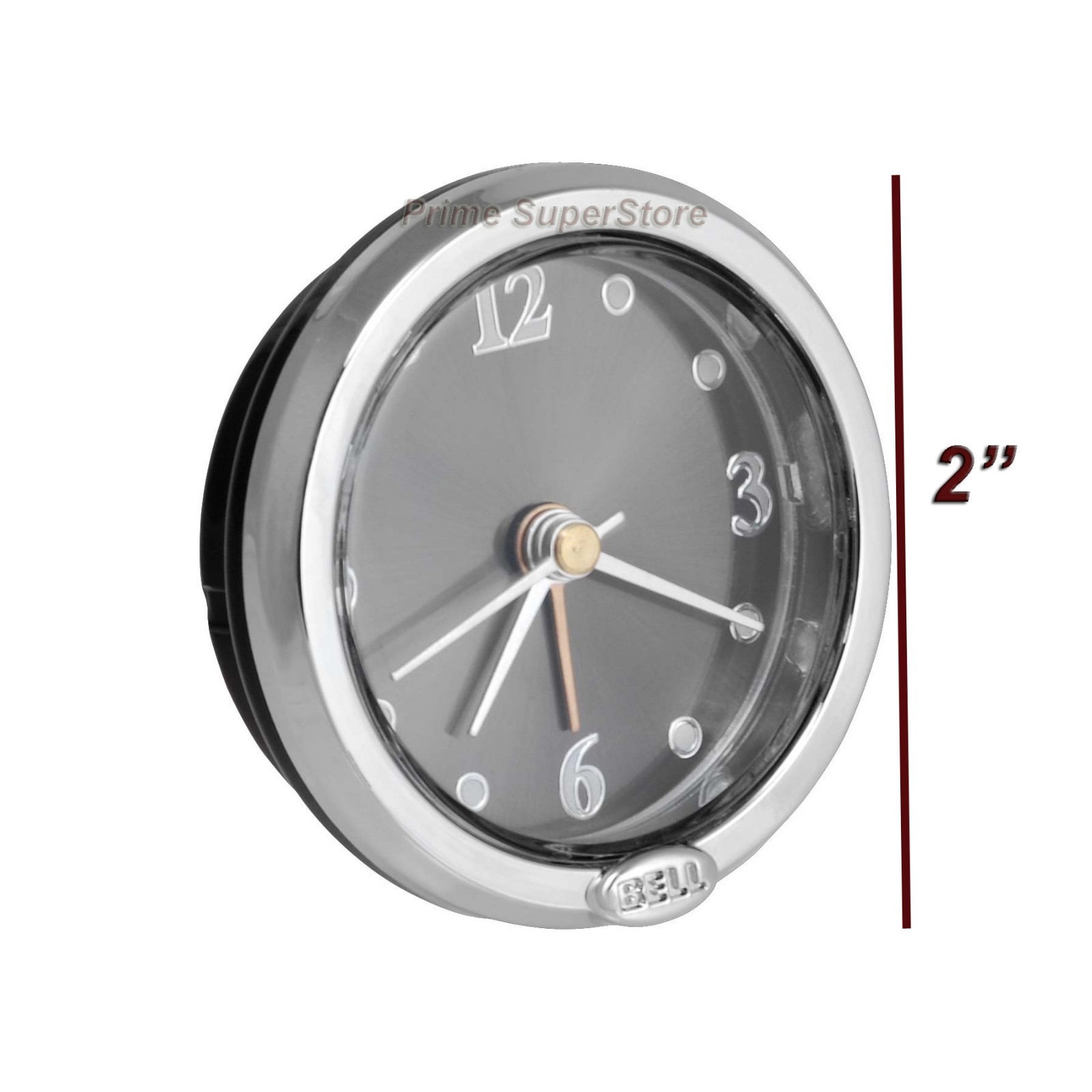 1 Black/Silver Analog Alarm Clock Round Display Car/RV/Truck Interior ...