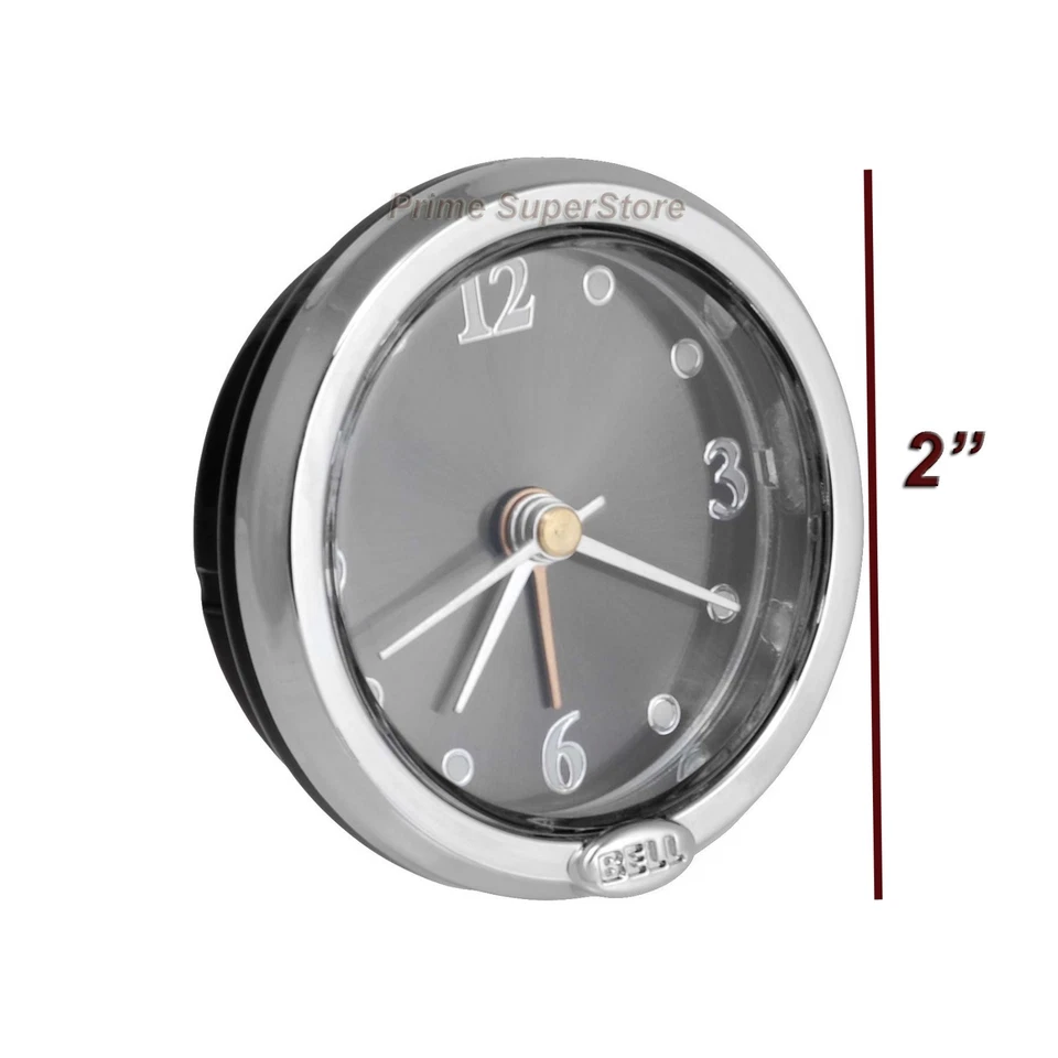 1 Despertador Analógico Negro/Plateado Pantalla Redonda Coche/RV/Camión Interior Montaje en Tablero Foto 3 de 4