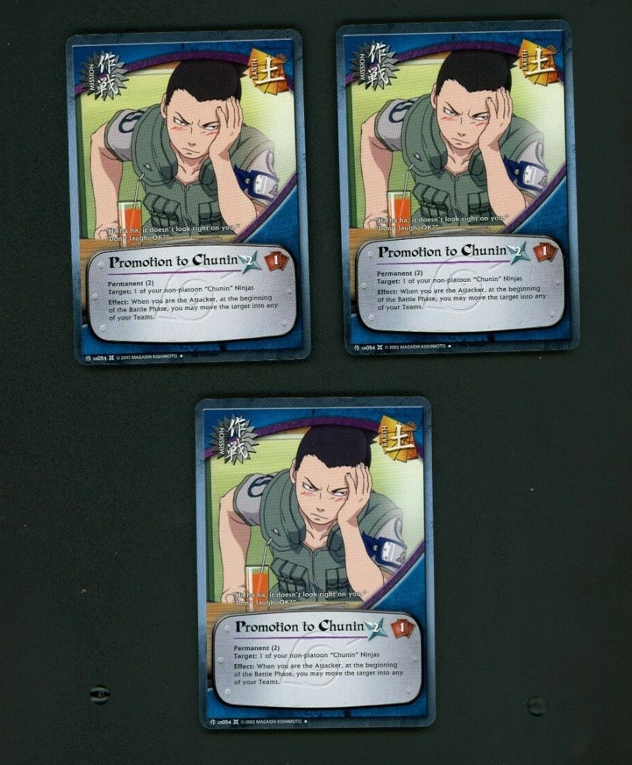 Promotion to Chunin x3 0054 US054 Mission Card Naruto The