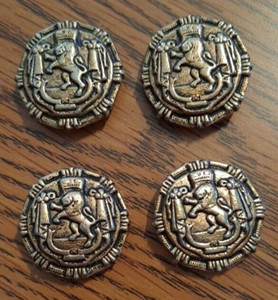 Lot Of 4 Vintage Metal Button Covers with Lion Design
