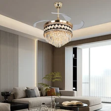 42In Ceiling Fan With  Lights, Remot, Led Light 6 Gears 3000k-4500k-6000k Color
