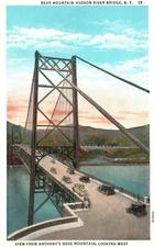Anthony's Nose Bear Mts. Hudson River Bridge New York Vintage Postcard