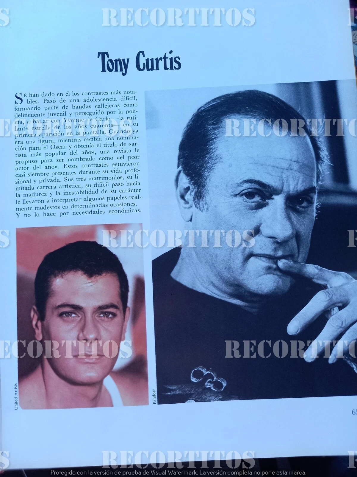 clipping TONY CURTIS