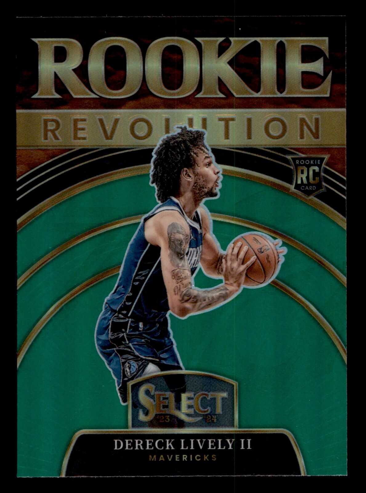 2023-24 Dereck Lively II RC #7 Panini Select Rookie Revolution Green Prizm Mavs