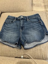 Old Navy Women's High-Rise OG Straight Blue Denim Shorts Regular Size 10