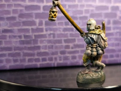 Well painted alchemist/adventurer ''Zoya'' d&d miniature with lantern pole