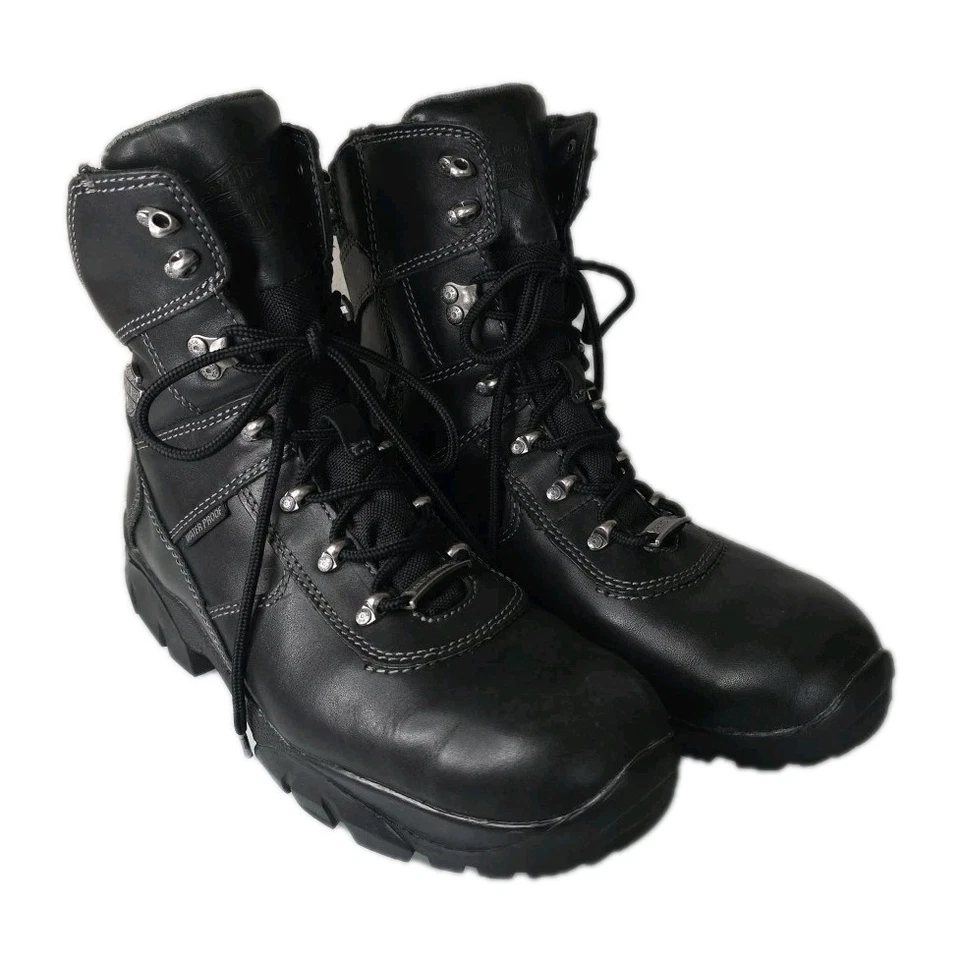 Botas de montar Harley-Davidson Felix de cuero impermeables para hombre negras talla 11 D95333 Foto 3 de 4