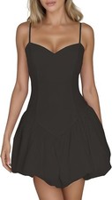 ** NEW Women's Summer Sleeveless Spaghetti Strap Mini Dress | Black | Size M |