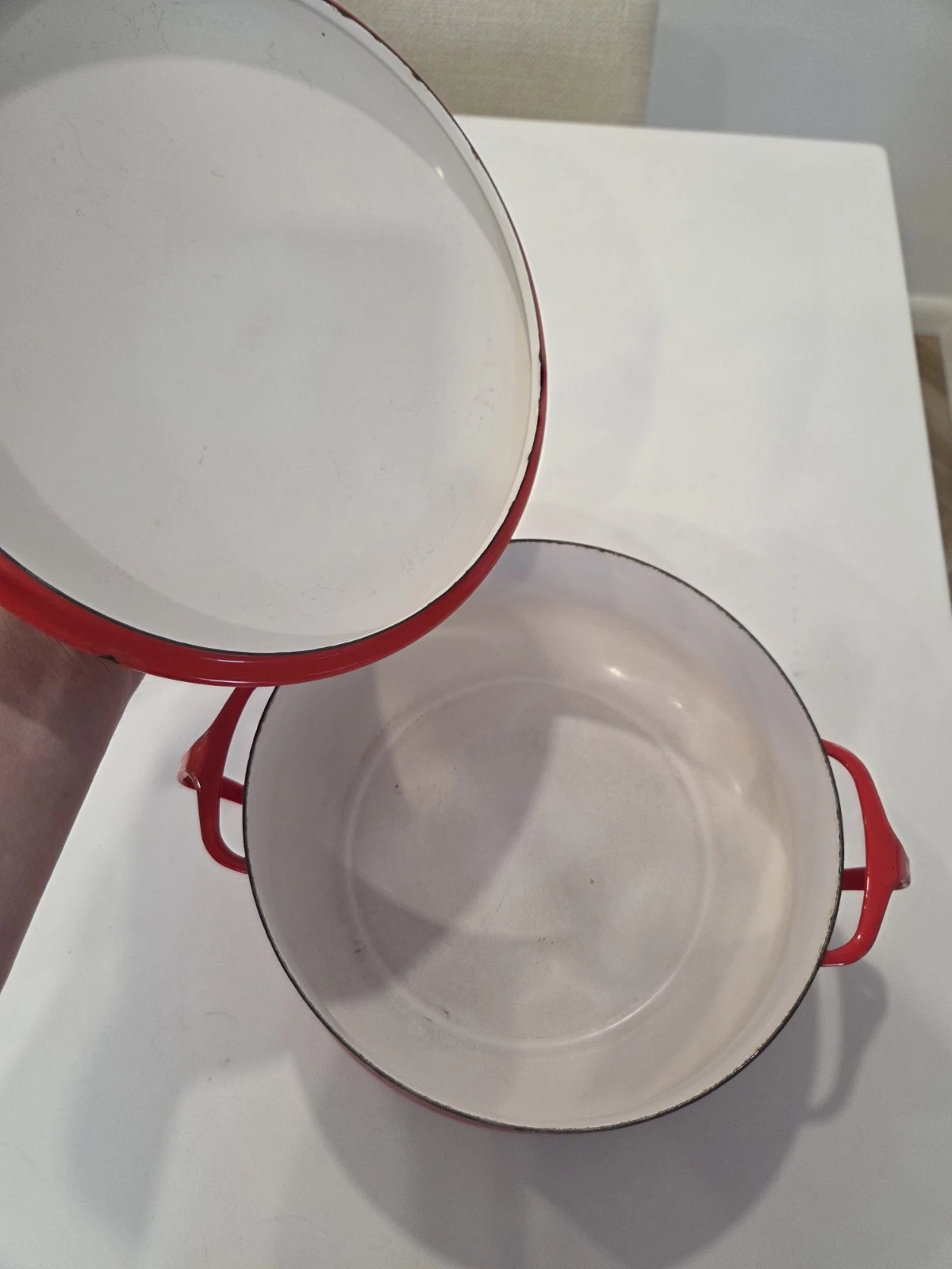Vintage MCM DANSK Koben style Red Enamel 2 Qt Dutch Oven Pot w/Lid IHQ France