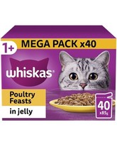 Whiskas Poultry Feasts in Jelly 1+ Adult Wet Cat Food Pouches - 12x85g