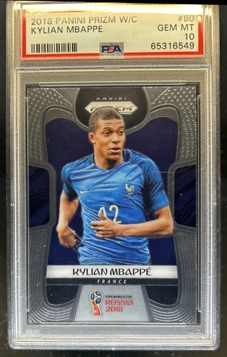 2018 Panini Prizm World Cup Kylian Mbappe Rookie RC #80 France PSA 10 GEM MINT