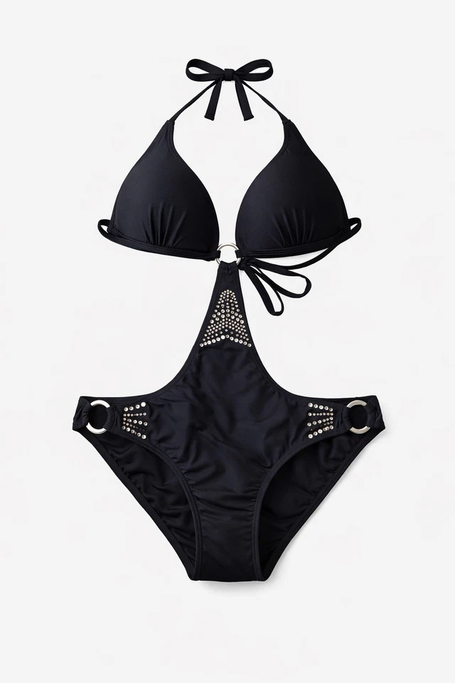 BODYFLIRT Damen Monokini Badeanzug schwarz NEU Gr. 34 70B 40 80B 42 80B - Bild 1 von 1