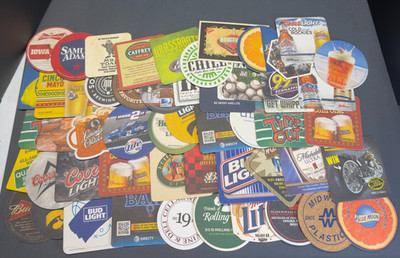 Beer Bar Coaster 50Pc Lot #4 Bud Light Miller Lite Blue Moon Unique Mixed