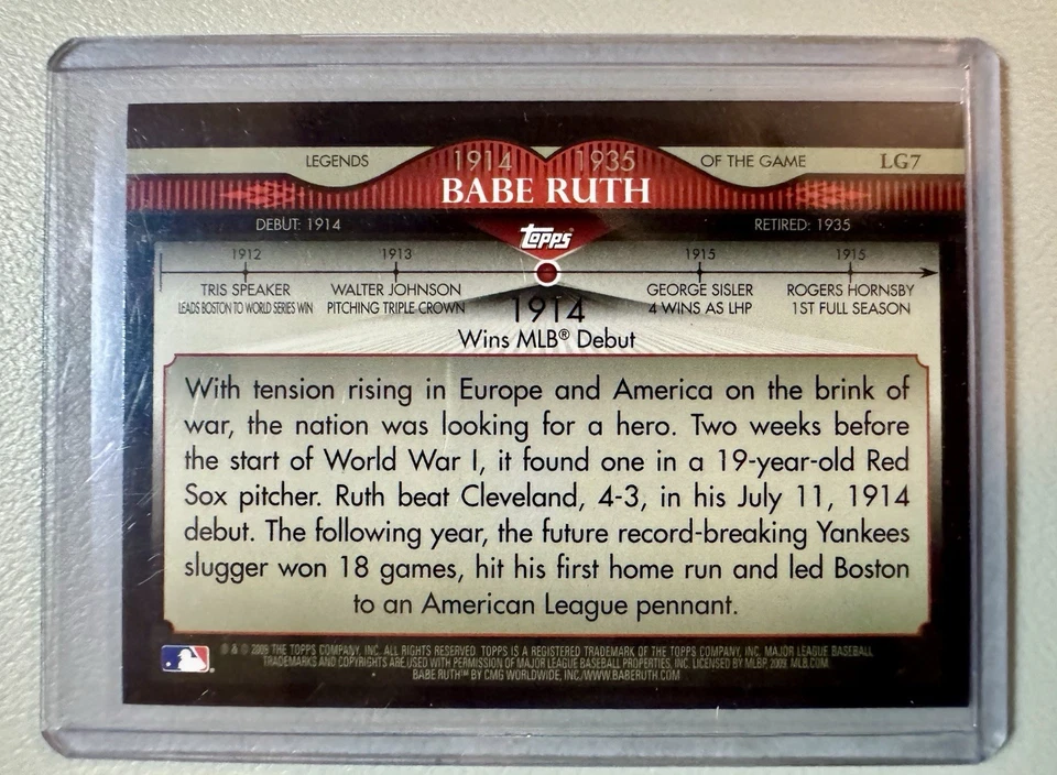 Babe Ruth Card Lot (10) – Yankees Legend – 2010 Topps Inserts & Tribute Set - Image 2 of 4