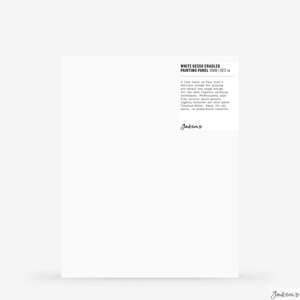 Jackson's : 19mm White Gesso Cradled Painting Panel : 8x12in (Apx.20x30cm) : ...