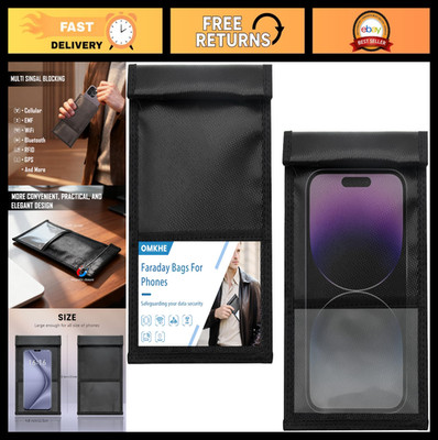 2 Pack Faraday Bags for Phones - EMF Signal Blocking Pouch, Waterproof Anti-Thef