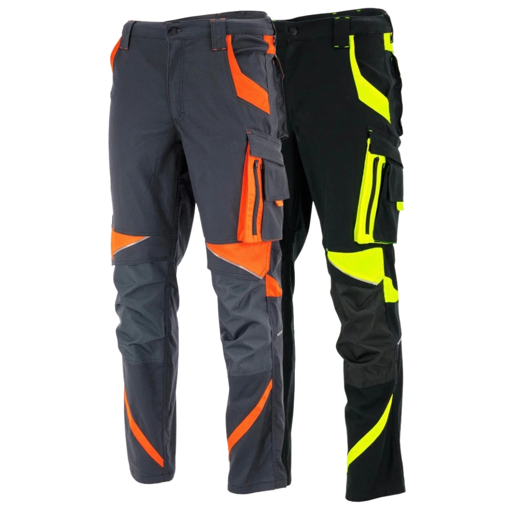 Pantalones de trabajo para hombre pantalones elásticos 2-Way Canvas gris negro talla 46-64 Reflex