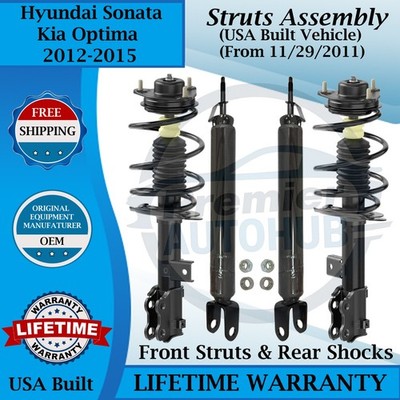 Monroe OEM Front Struts & Rear Shocks For 2012-2015 Kia Optima/Hyundai Sonata