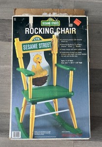 BOX ONLY! Rare VTG Big Bird Sesame Street Wood Rocking Chair American Toys 1989