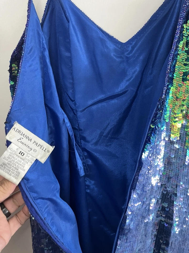 Vintage Papell Boutique Adrianna Papell mermaid sequin mini dress size 10 - Image 4 of 4