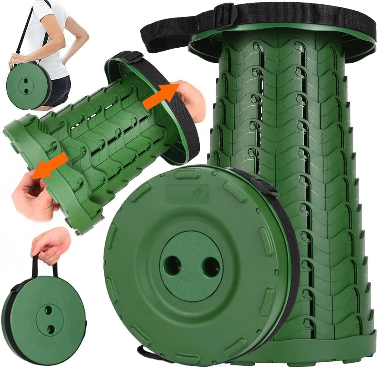 All Army Green collapsible camping stool variation