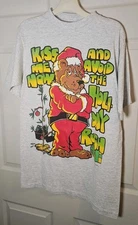 Vintage Sun Sportswear Graphic Shirt Mens Size M White Christmas Short Sleeve