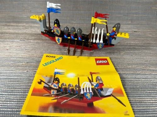 Vintage Lego Legoland 6049-1 Viking Voyager Complete 1987 Castle Lion Knights