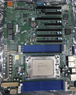 PARTS! AMD EPYC 7302P 16C 32T CPU  Supermicro H12SSLi SP3 8GB DDR4 Server Board