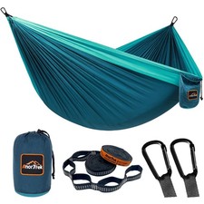 Camping Hammock, Super Lightweight Portable Parachute Hammock with Tree Strap...