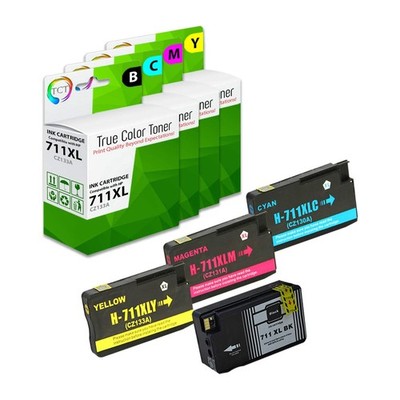 4Pk TCT Compatible 711XL 711 XL HY Combo For HP DesignJet T120 T520 Ink