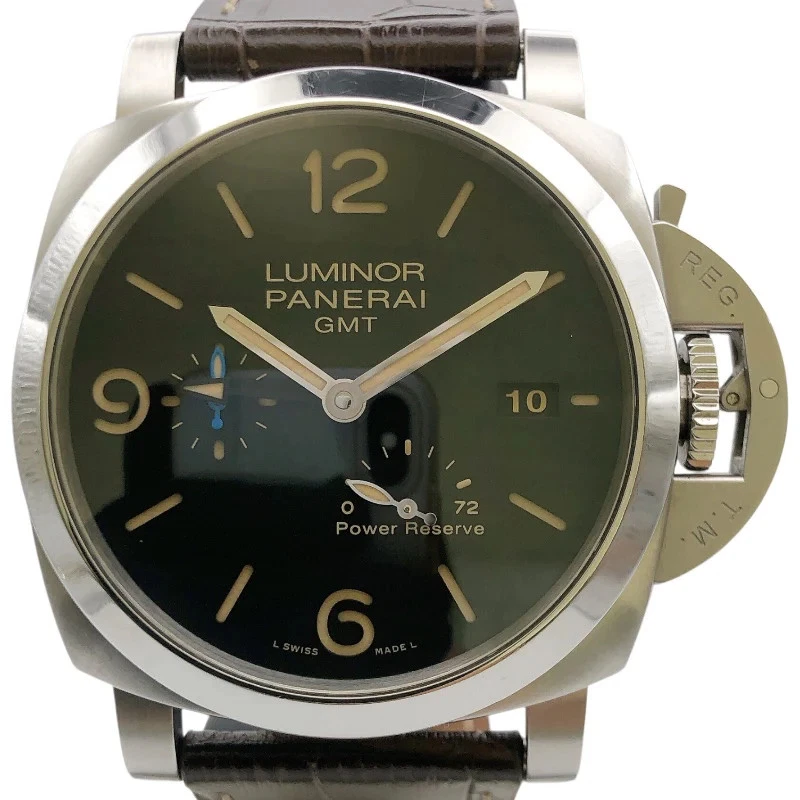 Panerai — PANERAI Luminor1950 3 GMT PAM01321 44mm SS Black Dial Automatic 2018 #OKW1102