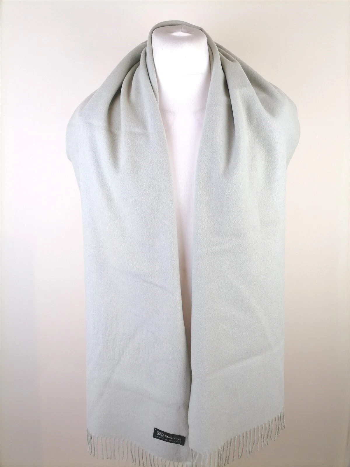 Burberry Scarf Vintage Pale Blue Plain One Size *Large/Long Size* 3-472
