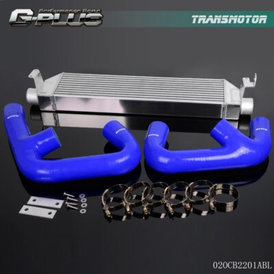 Fit For VW Golf R GTI MK7+Blue Pipe New Aluminum Twin Intercooler Upgrade