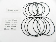 Rubber Watch Case Back O Ring Round Gasket 31mm-40mm Thick 0.7mm Lot of 10pc.