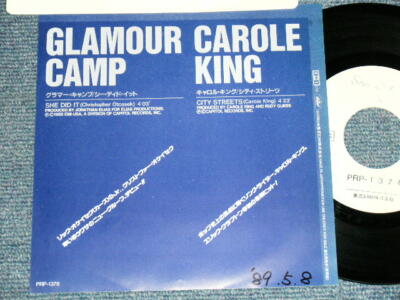 GLAMOUR CAMP, CAROLE KING Japan 1989 PROMO PRP-1378 7''45 SHE DID IT,CITY STREETS