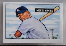 MICKEY MANTLE 1951 Bowman Rookie Card #253 RC Reprint YANKEES NM- Cond.