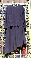 New W/O Tags Asos Vintage Inspired Double Knit Black Asymmetrical Dress US 12