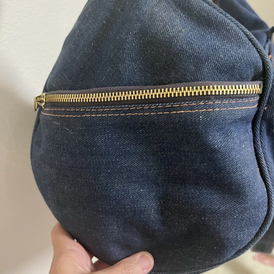 Vintage Denim Duffle Bag Retro Jeans Girls Trip Vacation Women Cowgirl - Image 4 of 4