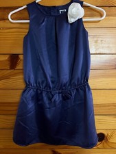 Janie and Jack Posh Posy Blossom Dress Girls Blue 3D Flower Size 6