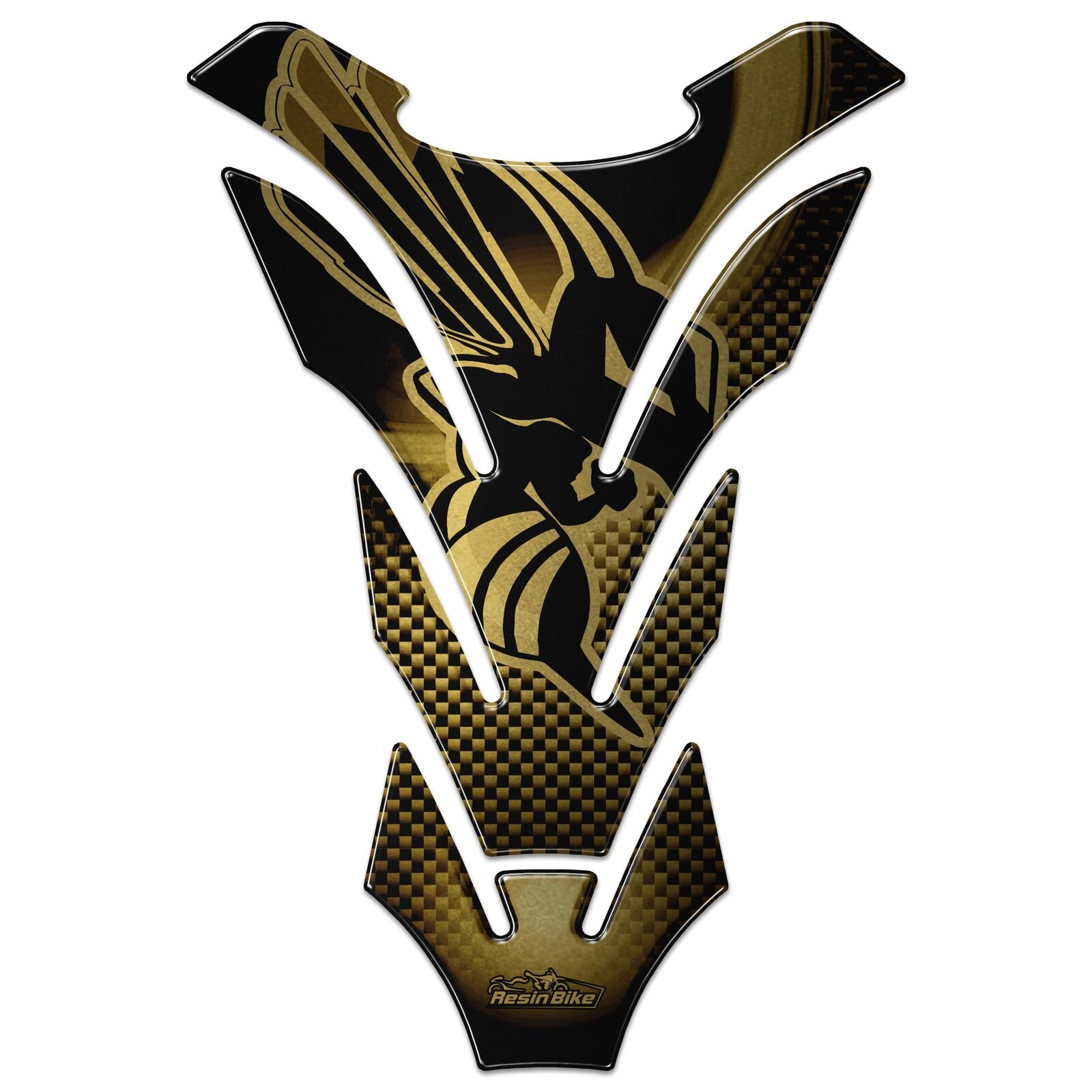 ADESIVI PARASERBATOIO UNIVERSALE MOTO 3D RESINATI COMPATIBILE HONDA HORNET ORO