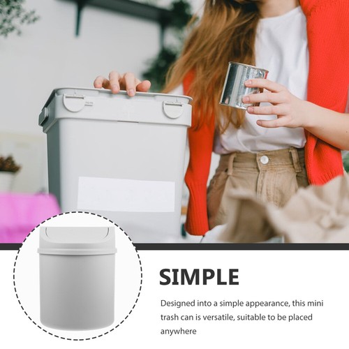 Trash Can with Lid Office Small Desktop Plastic Mini Wastebasket - 第 12/12 張圖片