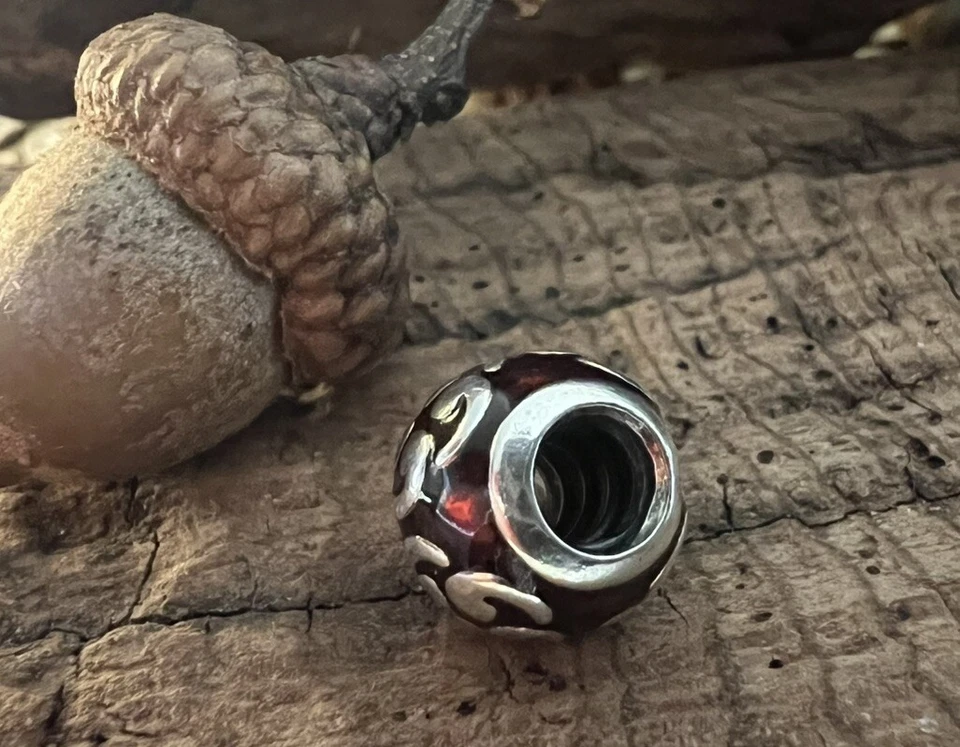 Auténtico Pandora Naranja Zen Dije Esmalte Cuentas Plata 925 Navidad Foto 3 de 4