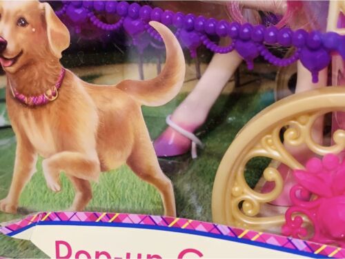 Barbie Prinzessin Charm Schulkutsche und Pferd mit Pop-Up Baldachin geöffnete Box - Bild 3 von 12