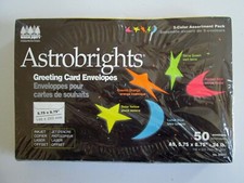 NEW Wausau Astrobrights Greeting Card Envelopes 5-Color Pack A2 Size 50 Count